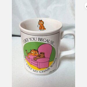 Vintage 1976 Enesco Garfield Mug I Like You Because Jim Davis Lasagna Coffee Cup